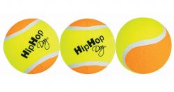 Balení-tenisový míč barevný 6,5 cm HIPHOP DOG (3 ks v bal.)