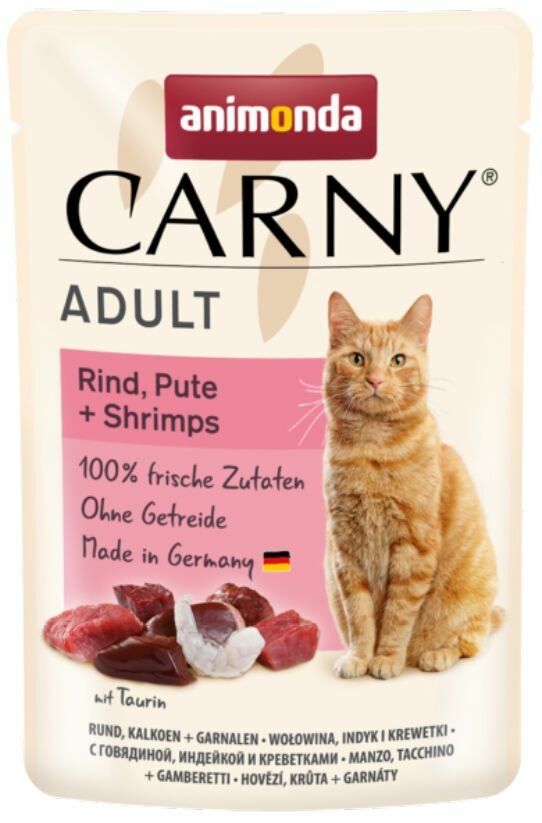 Carny Adult hovězí, krůta+ráčci, kapsička pro kočky 85g Animonda
