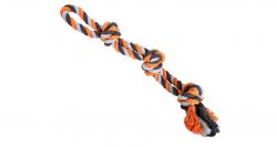 Dvojité lano HipHop bavlněné 2 knoty 60 cm / 450 g šedá, tm.šedá, oranžová HipHop Dog