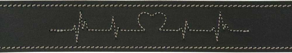 RUSTIC kožený obojek Heartbeat L:47-55cm/40mm - černá TRIXIE