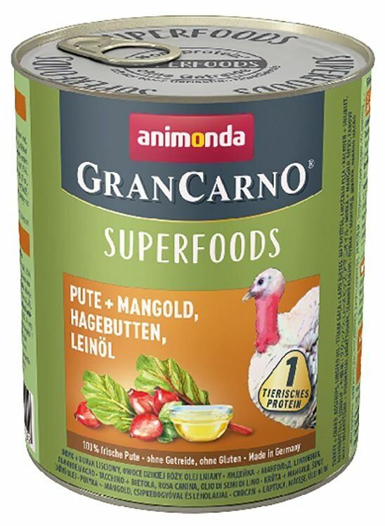 GRANCARNO Superfoods krůta,mangold,šípky,lněný olej 800 g pro psy Animonda