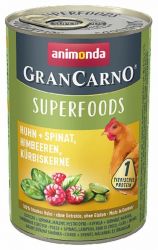 GRANCARNO Superfoods kuře,špenát,maliny,dýňová semínka 400 g pro psy