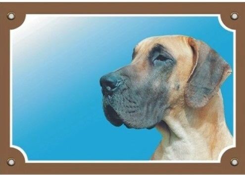 Barevná cedulka Pozor pes, Doga německá Dafiko