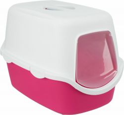 WC VICO kryté s dvířky, bez filtru 56 x 40 x 40 cm, růžová/bílá TRIXIE