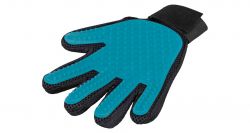 Pečující masážní rukavice černo/modrá 16 x 24cm TRIXIE