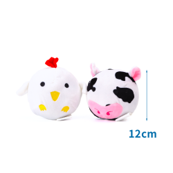Plyšová hračka pro psy hlava kuře/kráva 12cm Nobleza