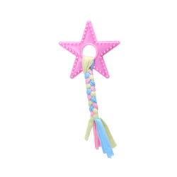 Gumová hračka pro psy s bavlněným lanem 9x22cm - hvězda Nobleza