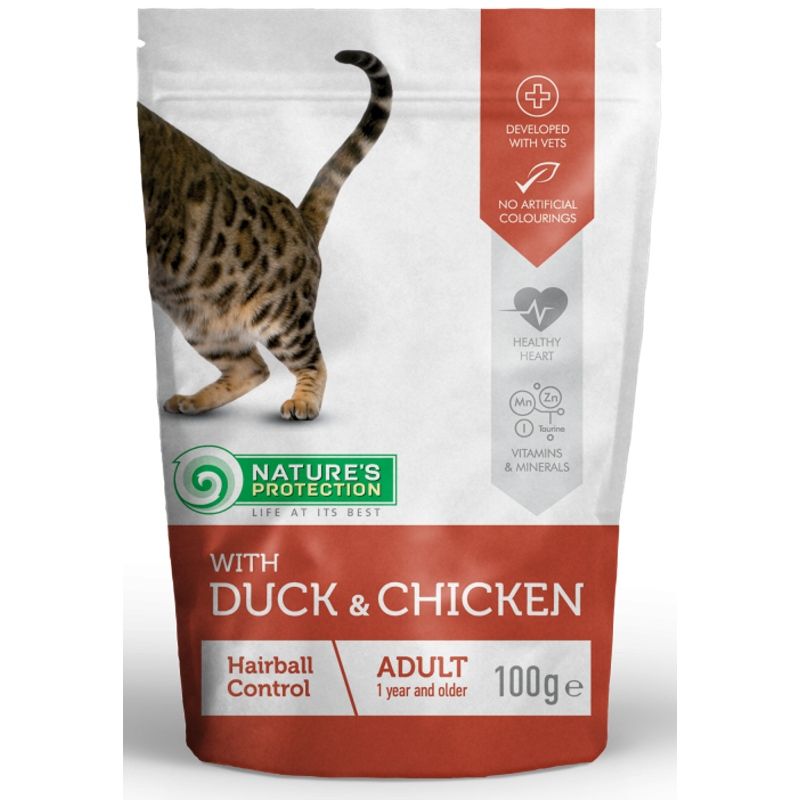 Nature's Protection Cat kapsa Adult Hairball duck & chicken 100g Nature´s Protection