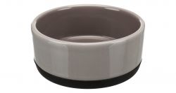 Keramická miska s gumovovým okrajem, 0,4l/ ø 12cm, šedá