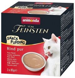 MULTIPACK Vom Feinsten Cat Adult Snack-Pudding hovězí pro kočky (3 x 85 g) Animonda