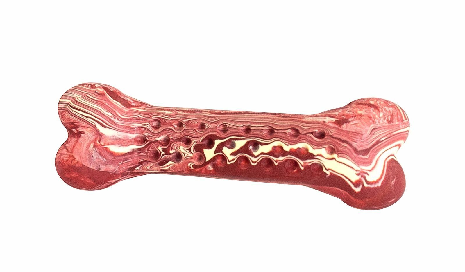 Antibakteriální dentální kost s vůní slaniny HipHop přírodní guma 11 cm HipHop Dog