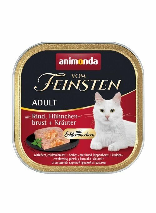 V.Feinsten CORE hovězí, kuřecí prsa + bylinky pro kočky 100g Animonda