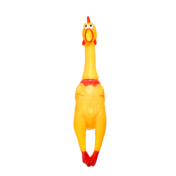 Vinylové kuře žluté 32cm