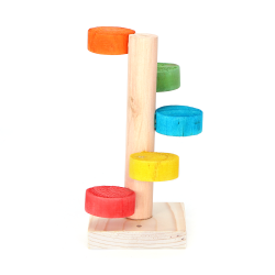 Dřevěná hračka pro křečky/barevné schůdky 8x16cm