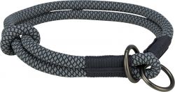 Soft Rope kulatý polostahovací obojek, L: 50 cm/ 10 mm, černá/šedá