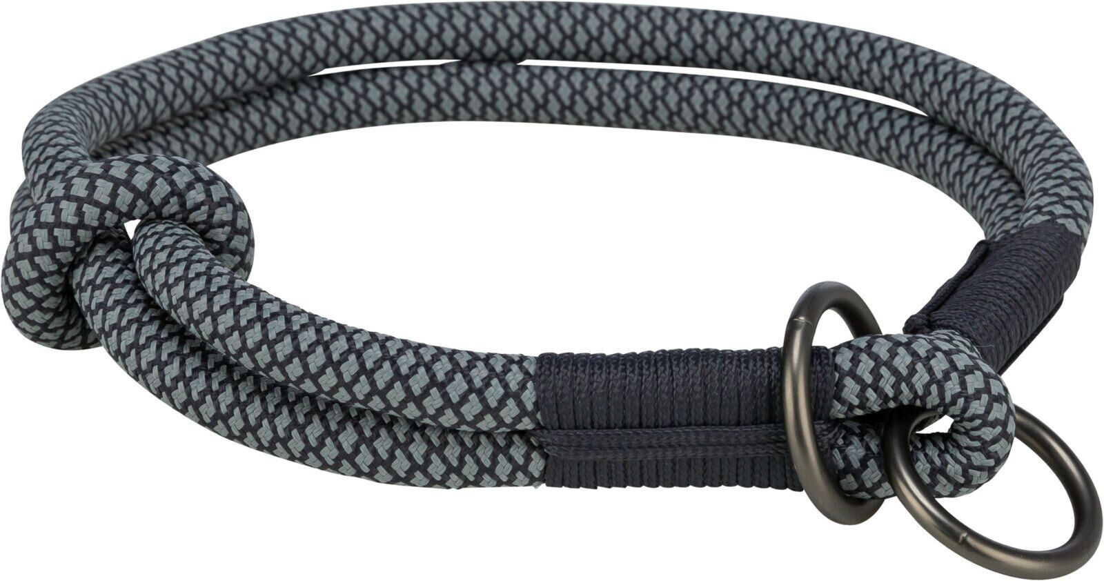 Soft Rope kulatý polostahovací obojek, L: 50 cm/ 10 mm, černá/šedá TRIXIE