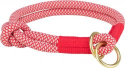 Soft Rope kulatý polostahovací obojek, L: 50 cm/ 10 mm, červená/krémová