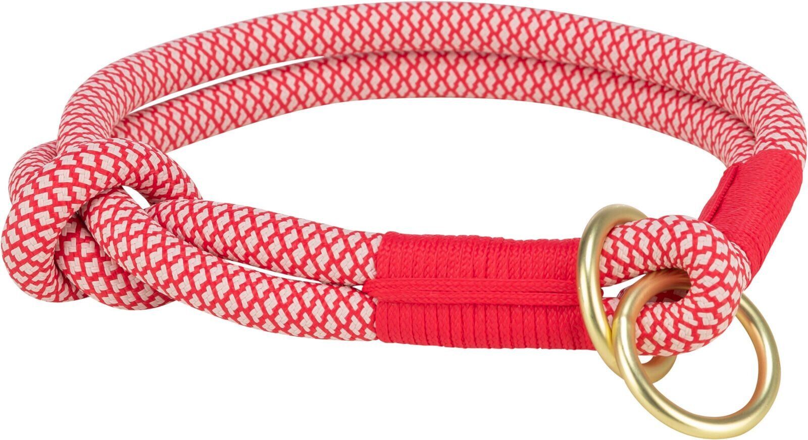 Soft Rope kulatý polostahovací obojek, M: 45 cm/ 10 mm, červená/krémová TRIXIE
