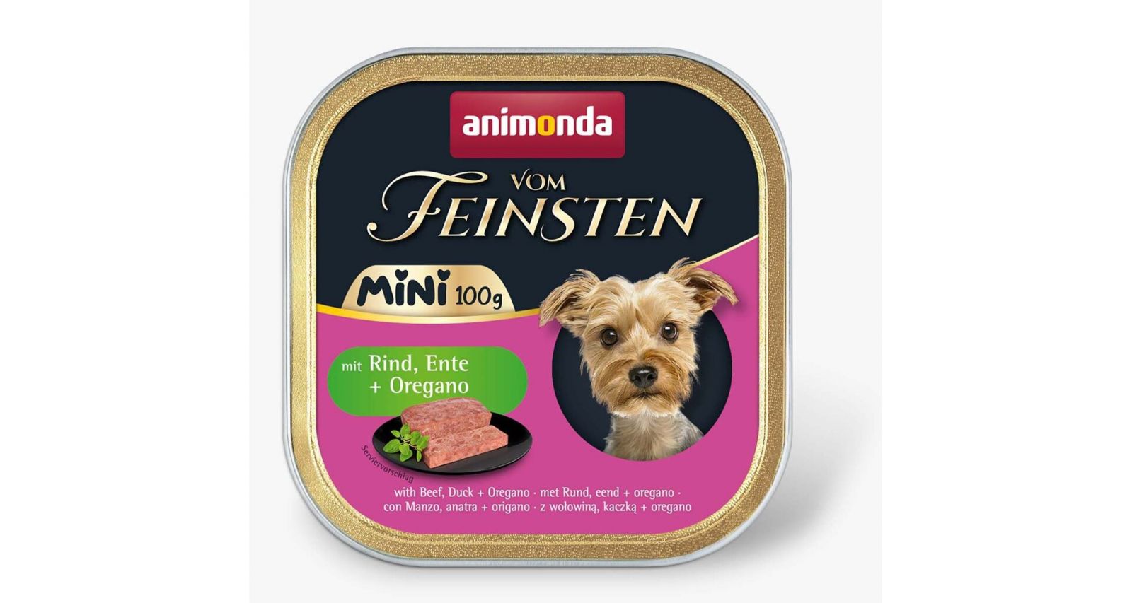 ANIMONDA paštika Vom Feinsten MINI - hovězí, kachna, oregáno pro psy 100 g