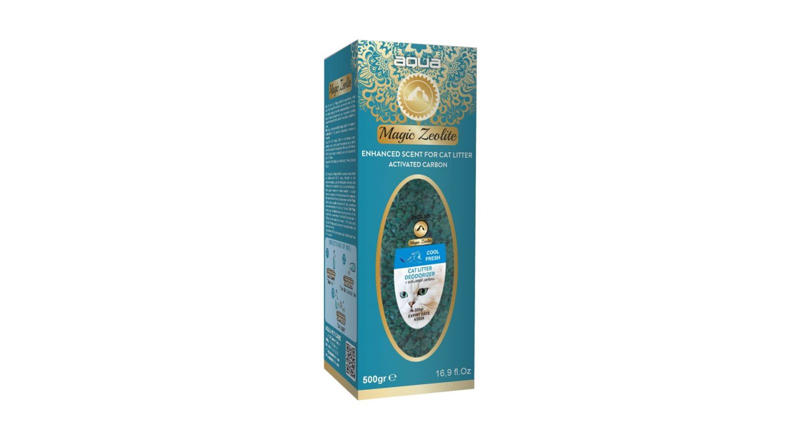 AQUA Magic Zeolite BABY POWDER - granulovaný deodorant pro kočičí WC, 500 g