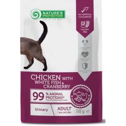 Nature's Protection Cat kapsa Adult Urinary White Fish and Cranberry 100g
