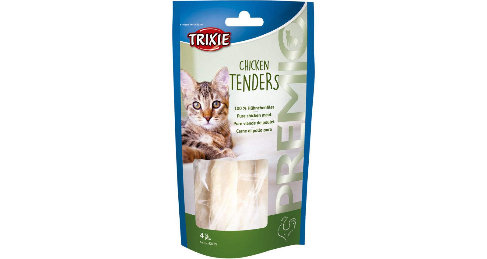 PREMIO Chicken Tenders - kuřecí prsa vařená 4 ks / 70g TRIXIE