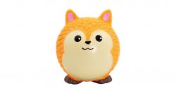 Míček v designu Totoro liška, se zvukem, 8 cm, latex, oranžová, HipHop HipHop Dog