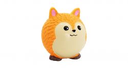 Míček v designu Totoro liška, se zvukem, 8 cm, latex, oranžová, HipHop