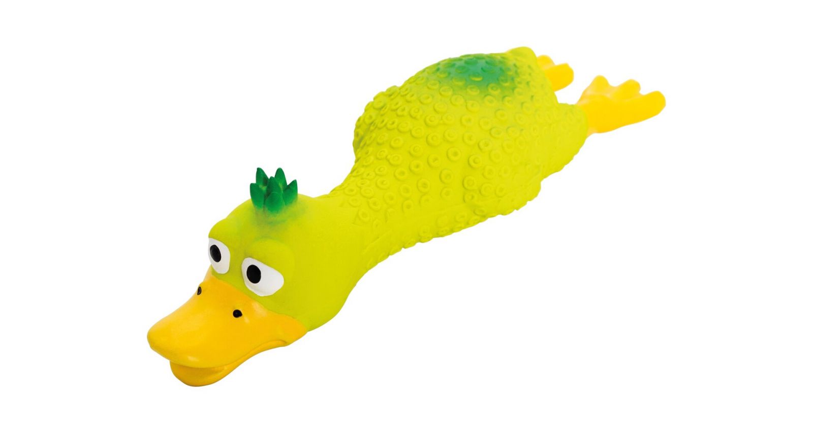 Oškubaná kachna s čupřinou, ležící, se zvukem, 18 cm, zelená, HipHop HipHop Dog
