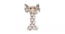Plátěná kost s hlavou slona, se zvukem, 24 cm, krémová/šedá, HipHop HipHop Dog