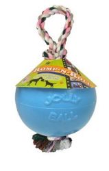 Jolly Ball Romp-n-Roll 10cm - míč s provazem světle modrý (s vůní borůvky)