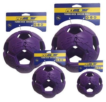 Turbo Kick Soccer Ball 20cm - fotbalový míč pro psy, fialový Jolly Pets