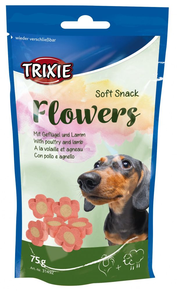 Soft Snack FLOWERS Light - měkké kytičky jehněčí/kuřecí 75g TRIXIE
