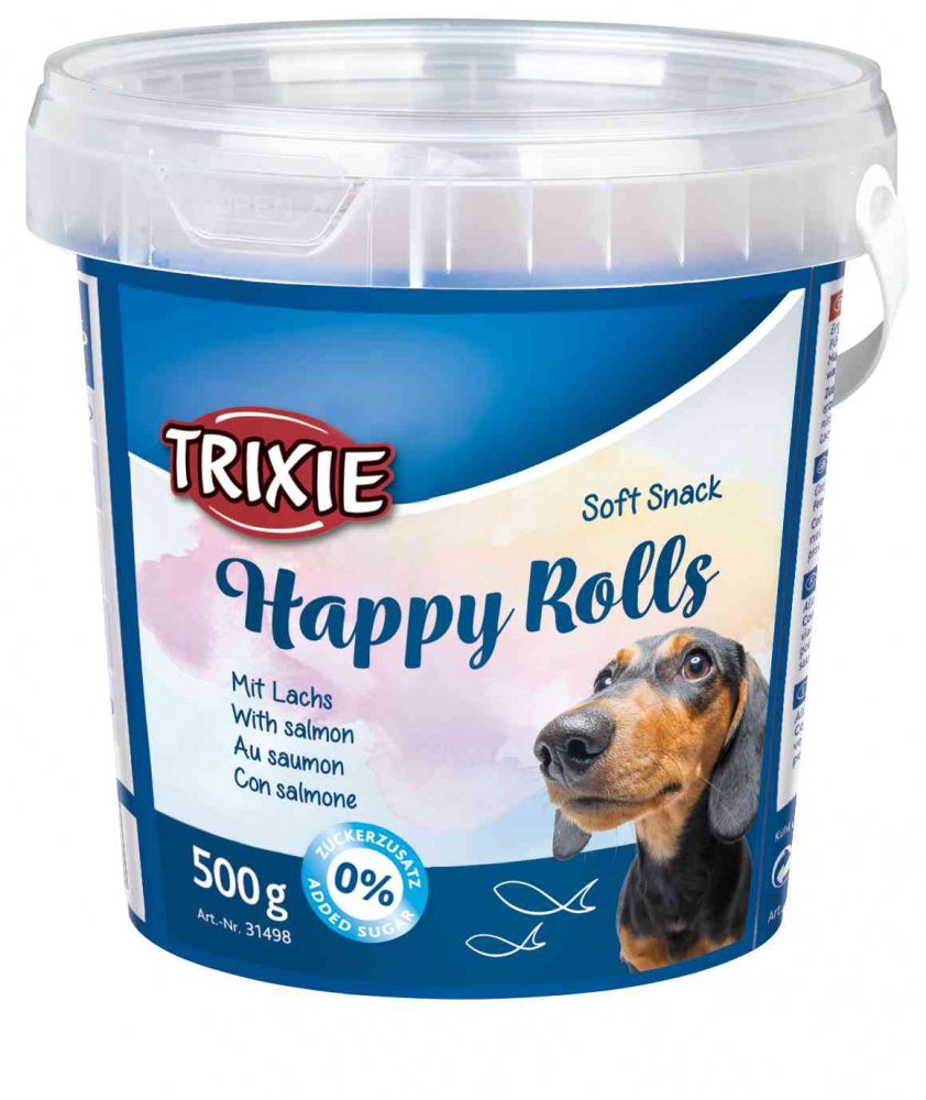 Soft Snack Happy Rolls - tyčinky s lososem, kyblík 500 g TRIXIE