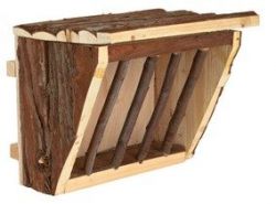 Dřevěné jesličky na seno s úchytem na klec 20 x 15 x 17 cm