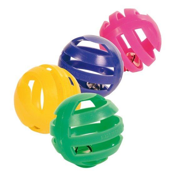 Sada 4 ks plastových míčků s rolničkou 4 cm TRIXIE