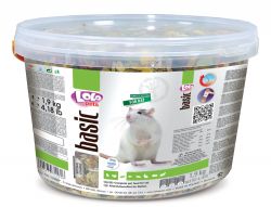 LOLO BASIC kompletní krmivo pro potkany 3 L, 1,9 kg kyblík