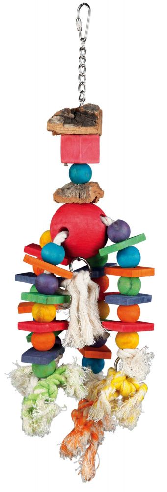 Trixie Závěsná hračka s různobarevnými kostkami a kuličkami na uzlících