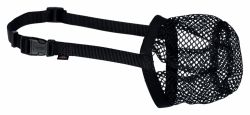 Ochranný náhubek polyester síťka L černý, 30 cm/22-52 cm