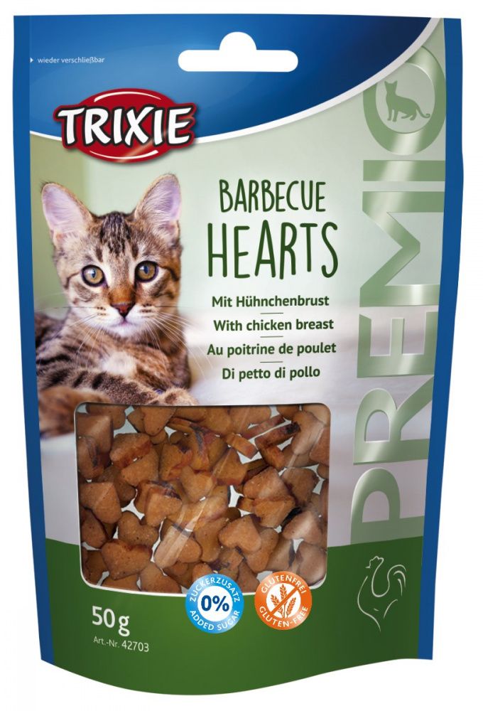 Premio BARBECUE HEARTS s kuřecím, grilovaná srdíčka 50 g TRIXIE