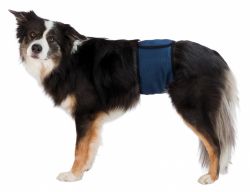 Břišní pás na podložky pro psa samce S 29-37 cm tmavě modrý