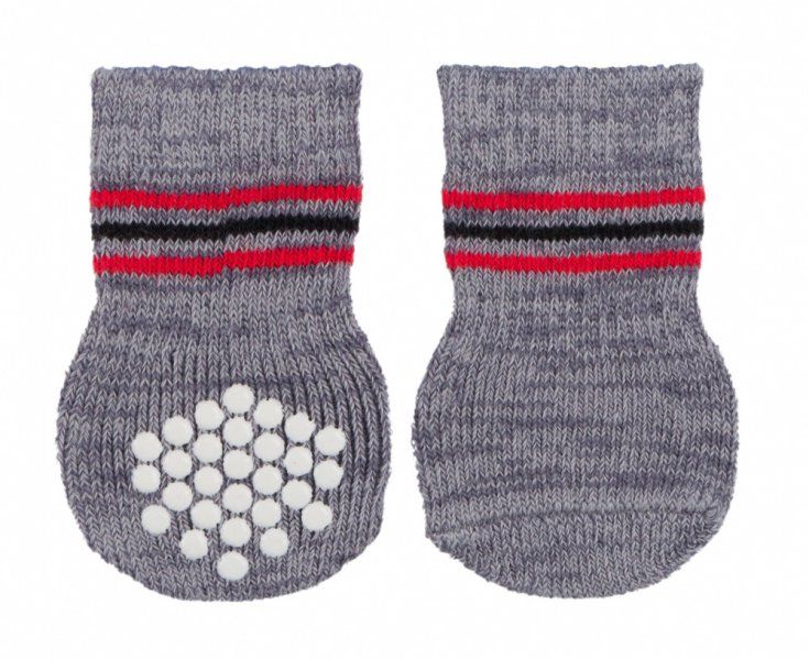 Protiskluzové šedé ponožky, 2 ks pro psy L-XL TRIXIE