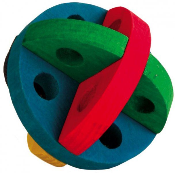 Dřevěný barevný míček na hraní a pamlsky 8 cm TRIXIE