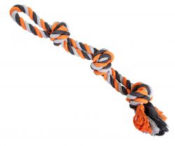 Dvojité lano HipHop bavlněné 3 knoty 60 cm / 450 g šedá, tm.šedá, oranžová