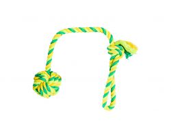 Vrhací lano s míčem HipHop bavlněný 41 cm 85 g limetková, zelená HipHop Dog