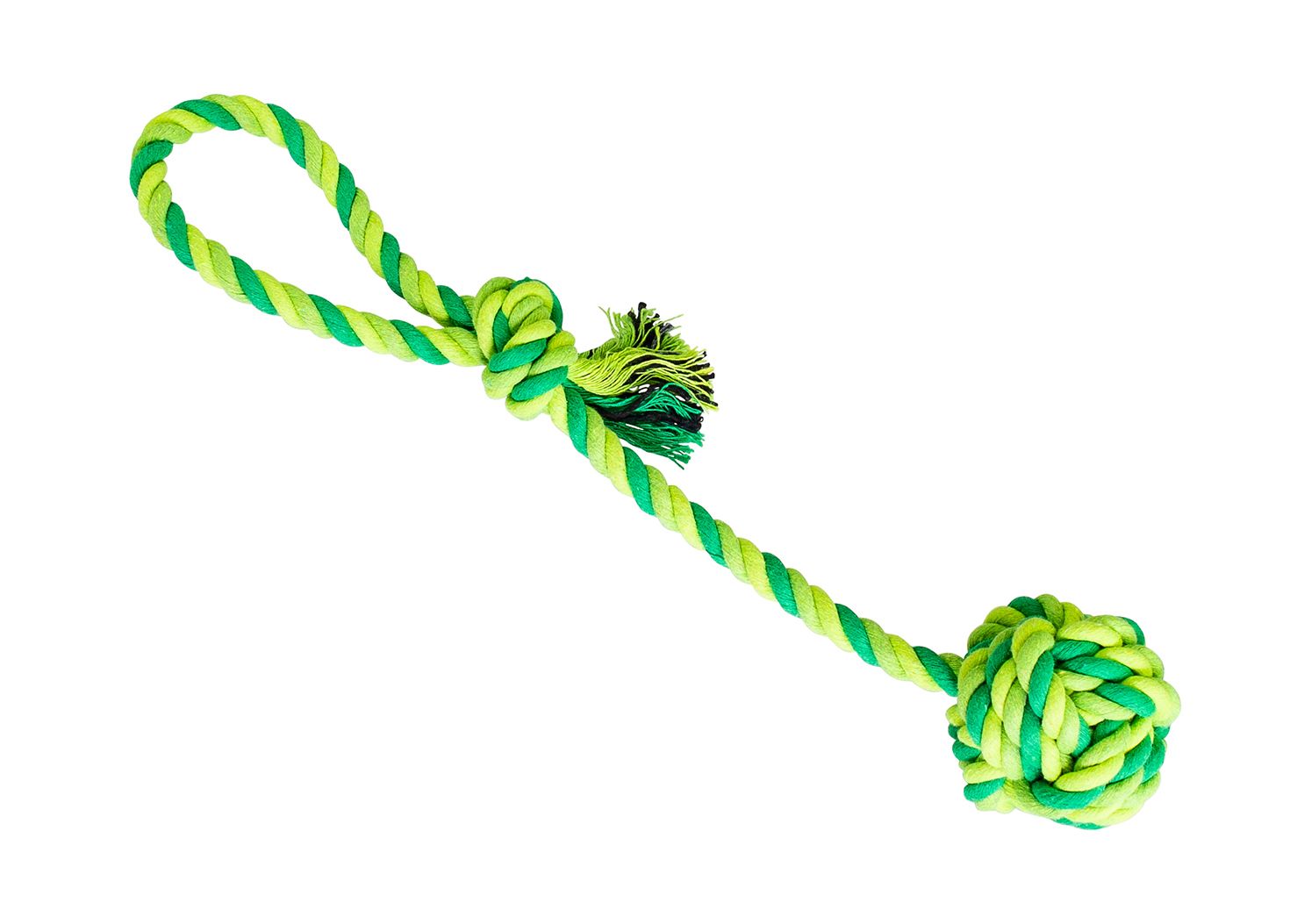 Přetahovadlo HipHop bavlněný míč 7 cm, 38 cm / 130 g sv.zelená, tm.zelená, khaki HipHop Dog