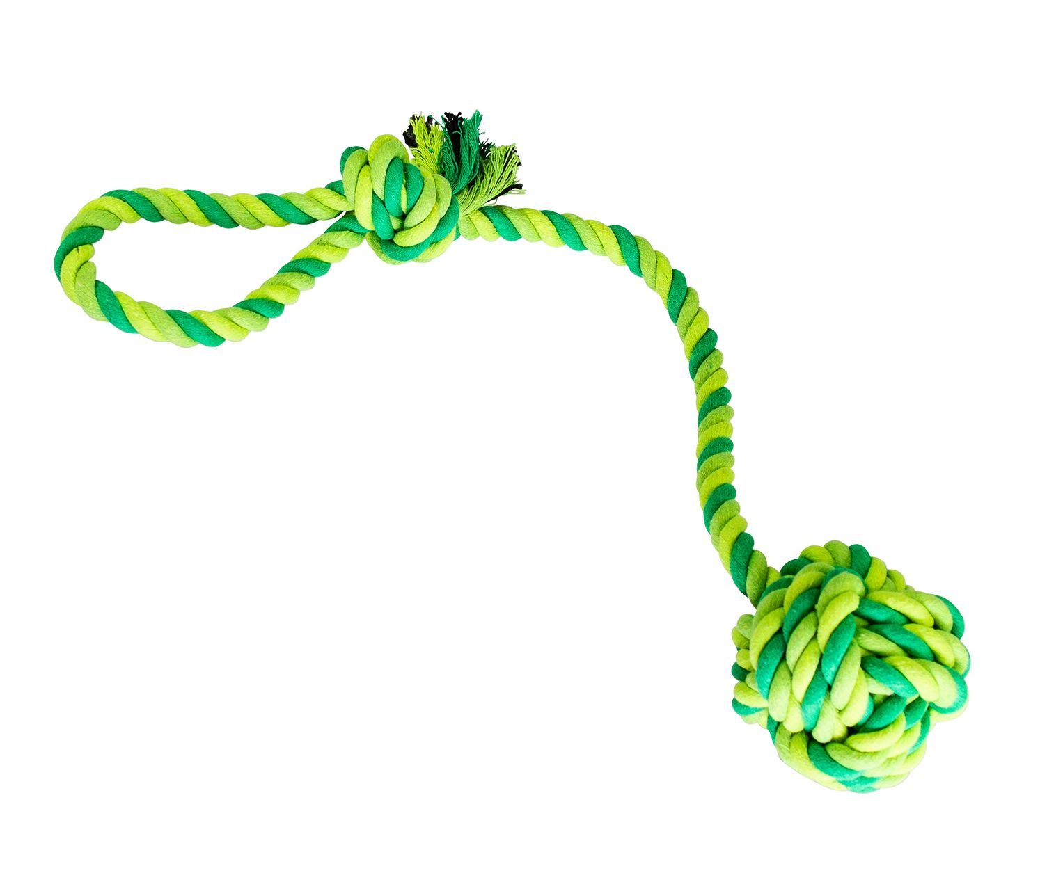 Přetahovadlo HipHop bavlněný míč 9 cm, 58 cm / 300 g sv.zelená, tm.zelená, khaki HipHop Dog