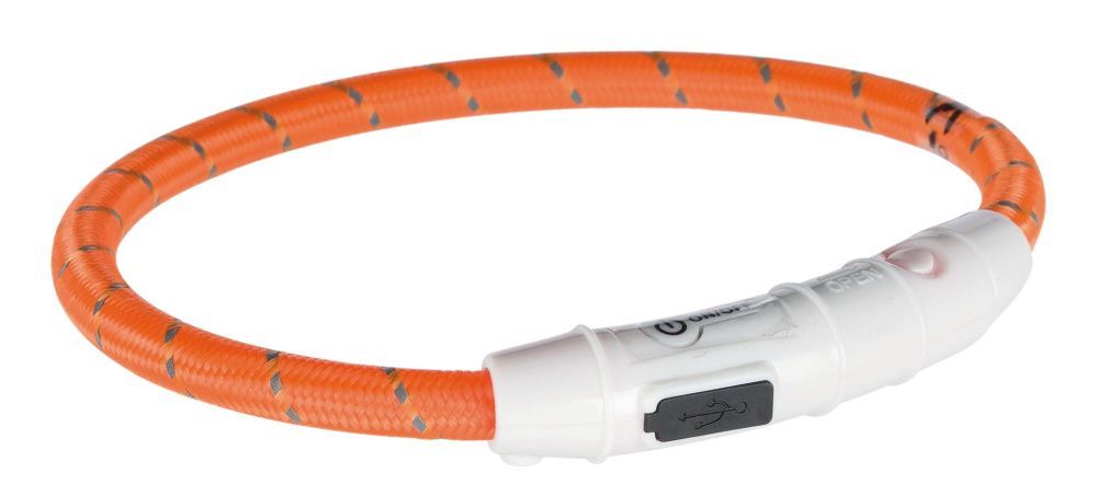 Svítící kroužek USB na krk XS-S 35 cm/7 mm oranžový TRIXIE