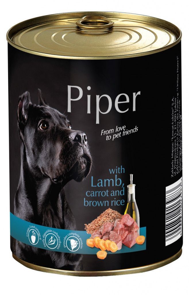 PIPER s jehněčím, mrkví a rýží, konzerva pro psy 400g