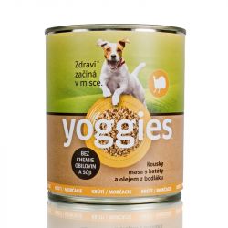 YOGGIES Dog Krůtí konzerva pro psy s batáty a bodlákovým olejem 800g